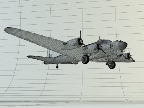 Boeing B-17 historic fighter jet Modello 3D
