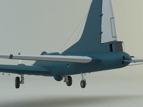 Boeing B-17 historic fighter jet Modello 3D