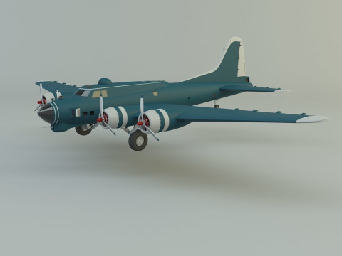 Boeing B-17 historic fighter jet Modello 3D
