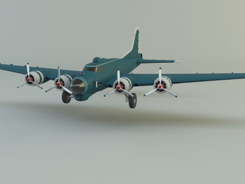 Boeing B-17 historic fighter jet Modello 3D