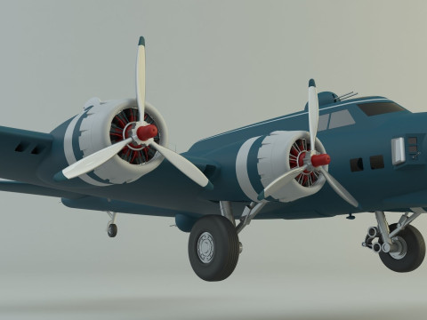 Boeing B-17 historic fighter jet Modello 3D