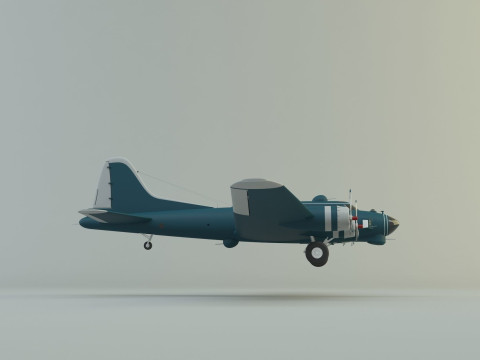 Boeing B-17 historic fighter jet Modello 3D