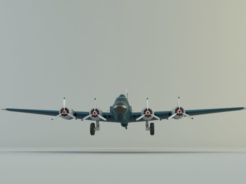 Boeing B-17 historic fighter jet Modello 3D