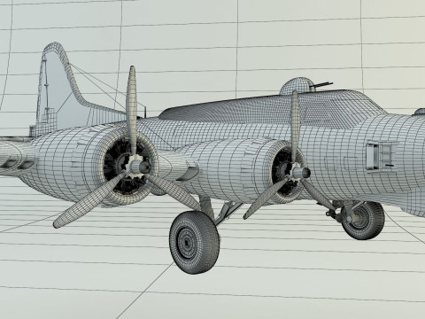 Boeing B-17 historic fighter jet Modello 3D