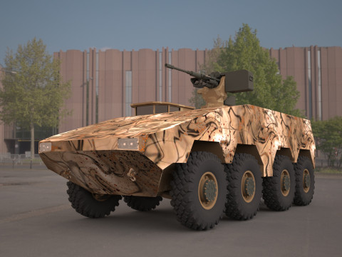 Boxer 8x8 military vehicle 3D मॉडल