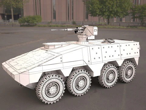 Ve&iacute;culo militar Boxer 8x8 Modelo 3D