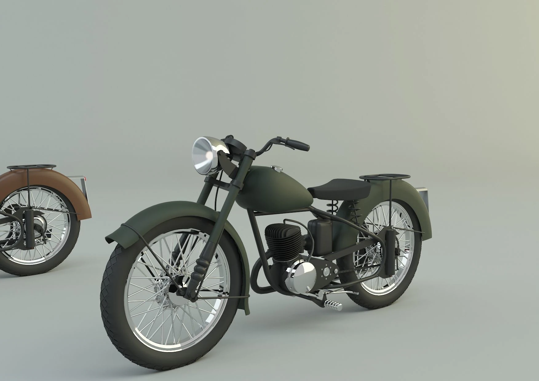 BSA BantamD1 motorcycle 3D Model .c4d .max .obj .3ds .fbx .stl .blend