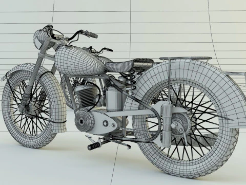 BSA BantamD1 motorcycle 3D Model