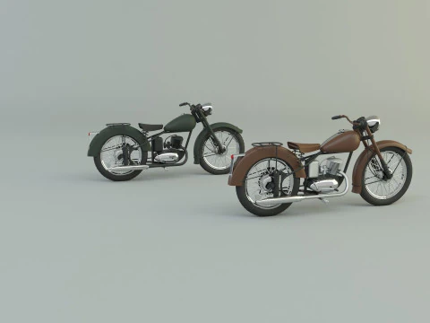 BSA BantamD1 motorcycle 3D Model