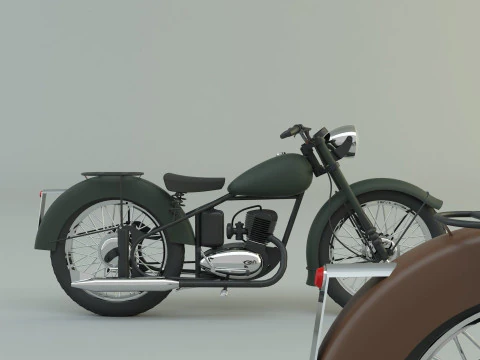 BSA BantamD1 motorcycle 3D Model