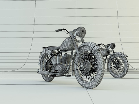 BSA BantamD1 motorcycle Model 3D