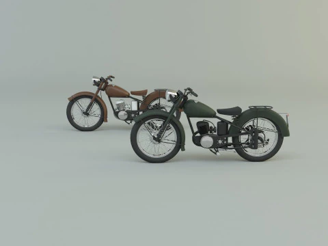 BSA BantamD1 motorcycle 3D Model