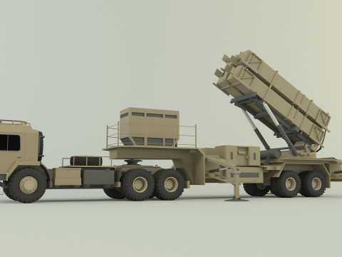 Truck military air defense Modelo 3D