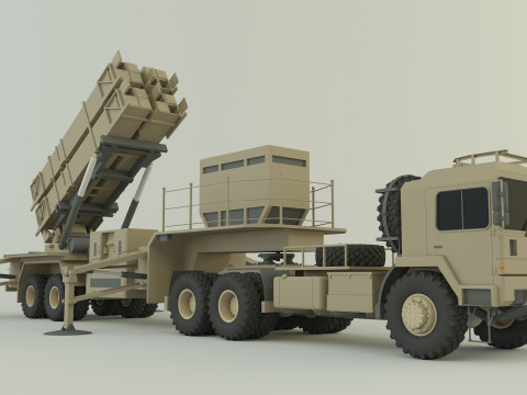 Truck military air defense Modelo 3D