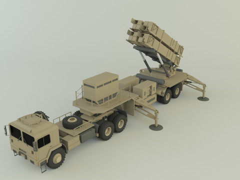 Truck military air defense Modelo 3D