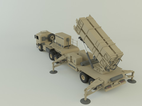 Truck military air defense Modelo 3D