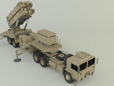 Truck military air defense Modelo 3D