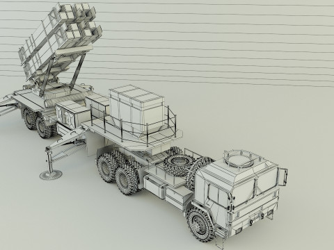 Truck military air defense Modelo 3D