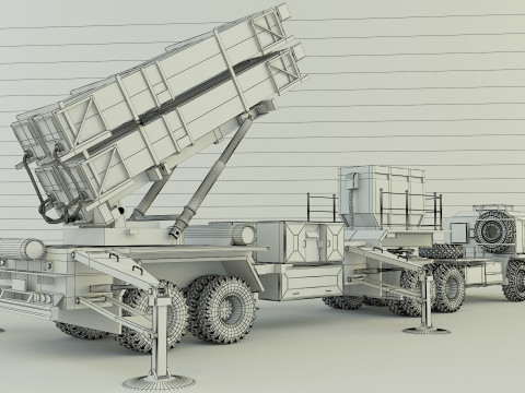 Truck military air defense Modelo 3D