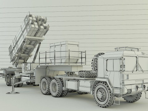 Truck military air defense Modelo 3D