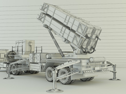 Truck military air defense Modelo 3D