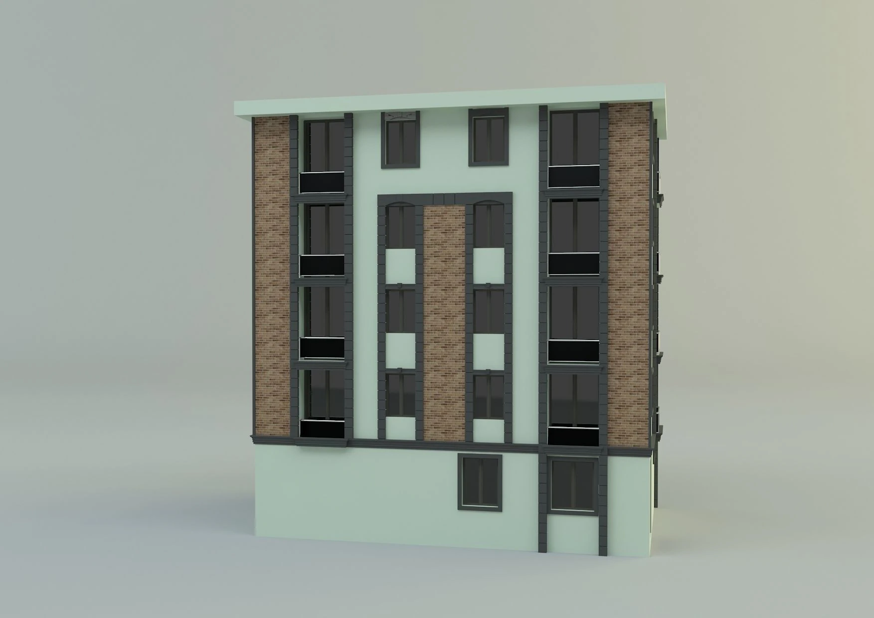 Building 12 house model 3D Model .c4d .max .obj .3ds .fbx .stl .blend