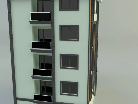 Building 12 house model 3D Model