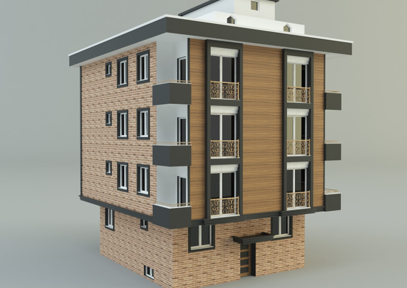 Building 13 house model 3D Модель .c4d .max .obj .3ds .fbx .stl .blend