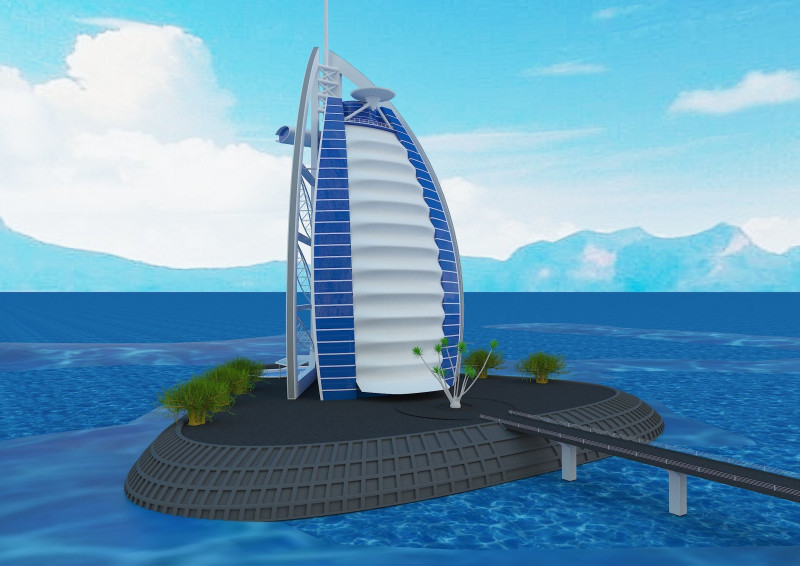 Burj el arab building Modelo 3D .c4d .max .obj .3ds .fbx .stl .blend 