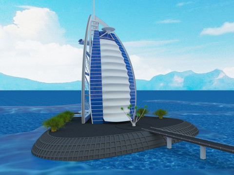 Burj el arab building 3D-Modell