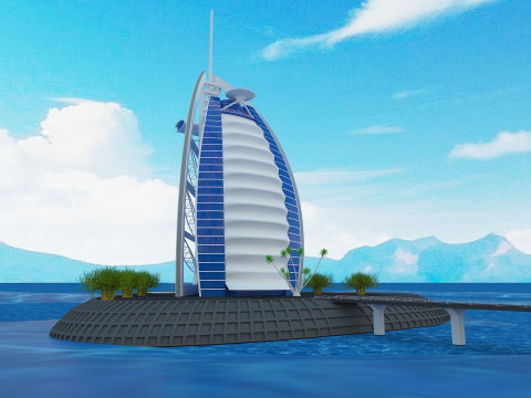 Burj el arab building Modelo 3D