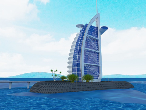 Burj el arab building Modelo 3D