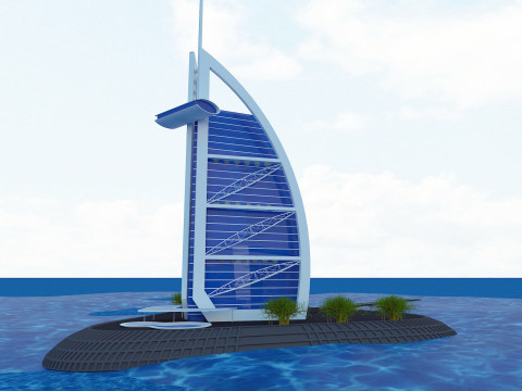 Burj el arab building Modelo 3D