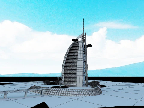 Burj el arab building 3D Model