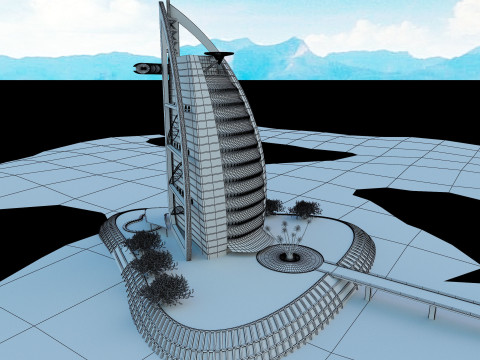 Burj el arab building Modelo 3D