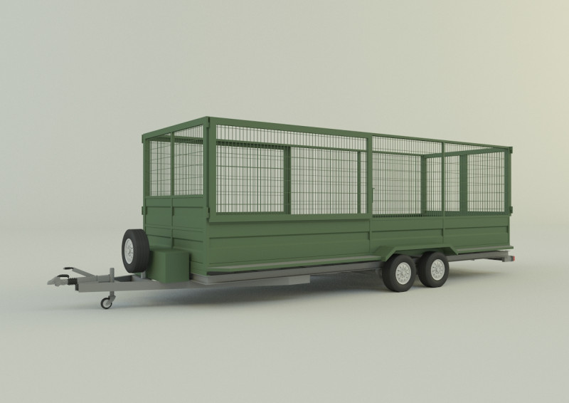 Cage trailer 3D 模型 .c4d .max .obj .3ds .fbx .stl .blend