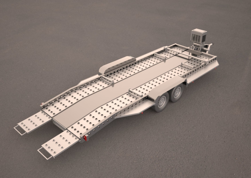 Car carrier trailer 3D 模型 .c4d .max .obj .3ds .fbx .stl .blend