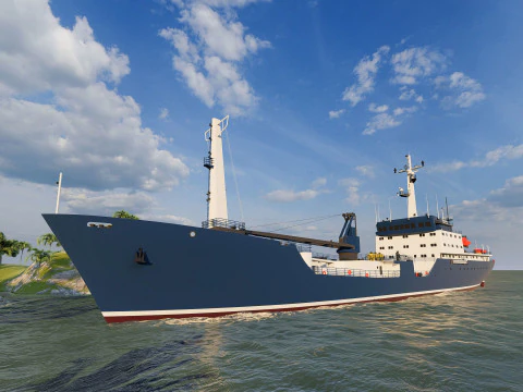 Modelo marinho de navio de carga Modelo 3D