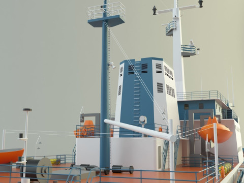 Cargo ship marine model 3D Model