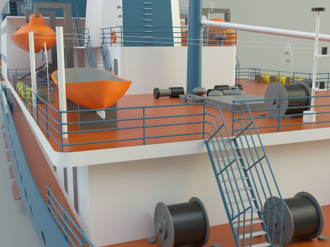 Cargo ship marine model 3D Model