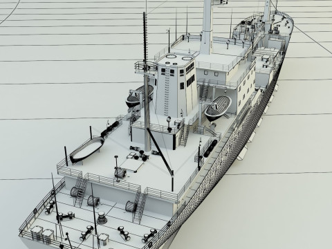 Cargo ship marine model 3D Model