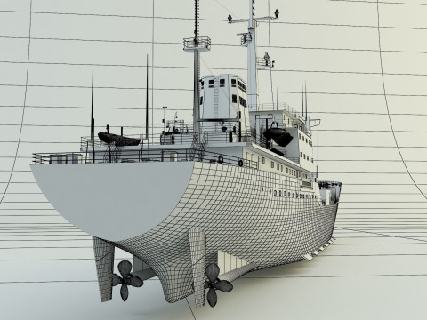 Cargo ship marine model 3D Model