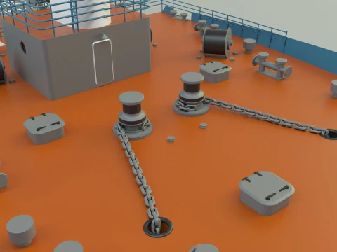 Cargo ship marine model 3D Model
