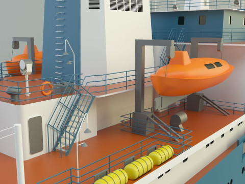 Cargo ship marine model 3D Model