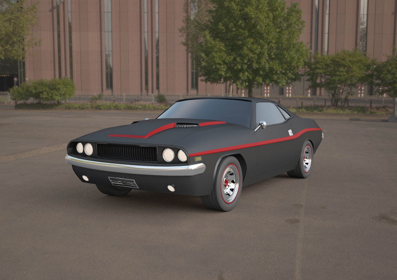 Challenger-1970 3D 모델 .c4d .max .obj .3ds .fbx .stl .blend 