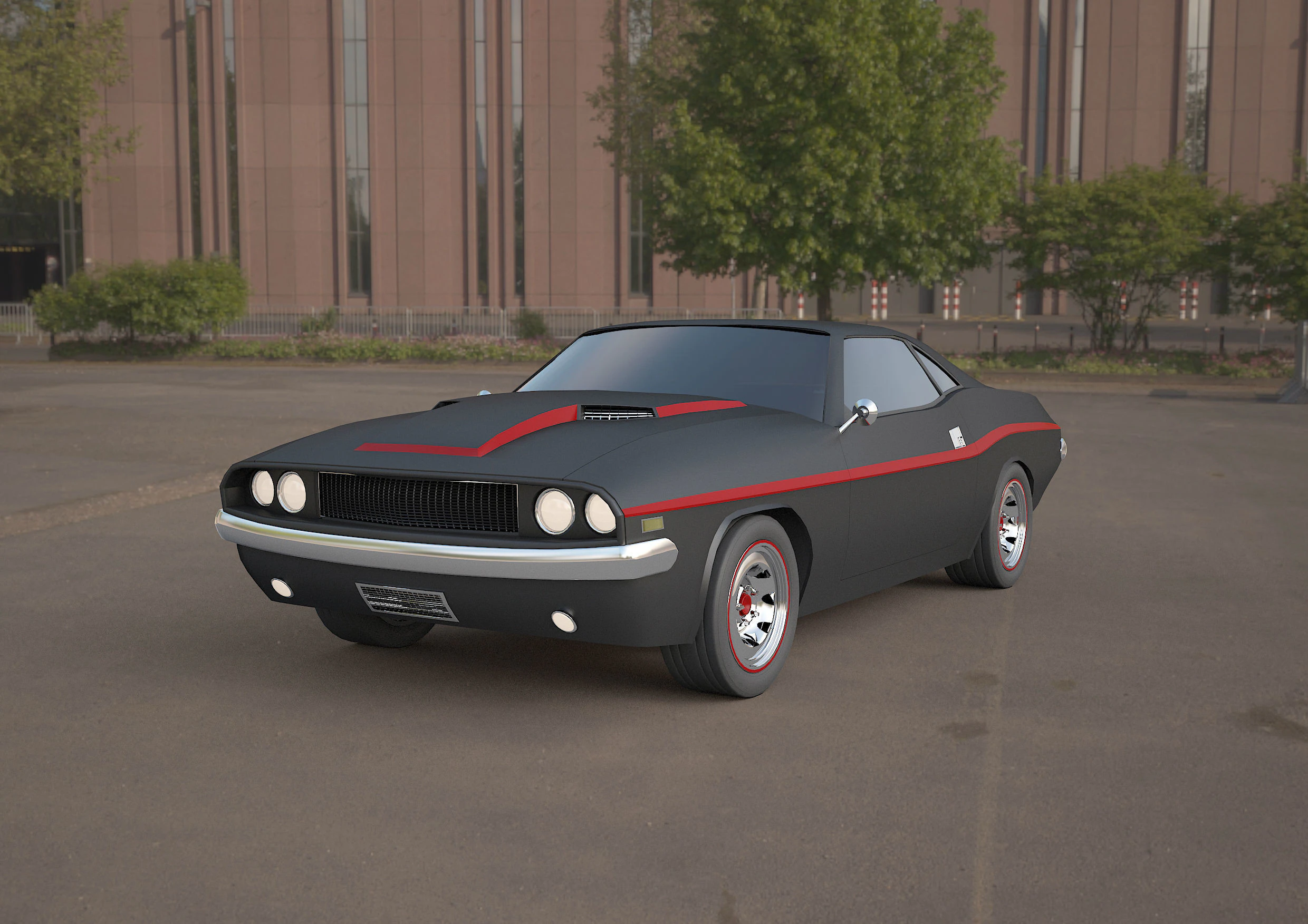 Challenger-1970 3D Model .c4d .max .obj .3ds .fbx .stl .blend 