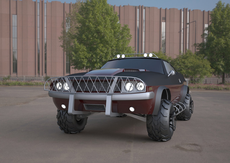Challenger-1970-suv 3D Модель .c4d .max .obj .3ds .fbx .stl .blend 