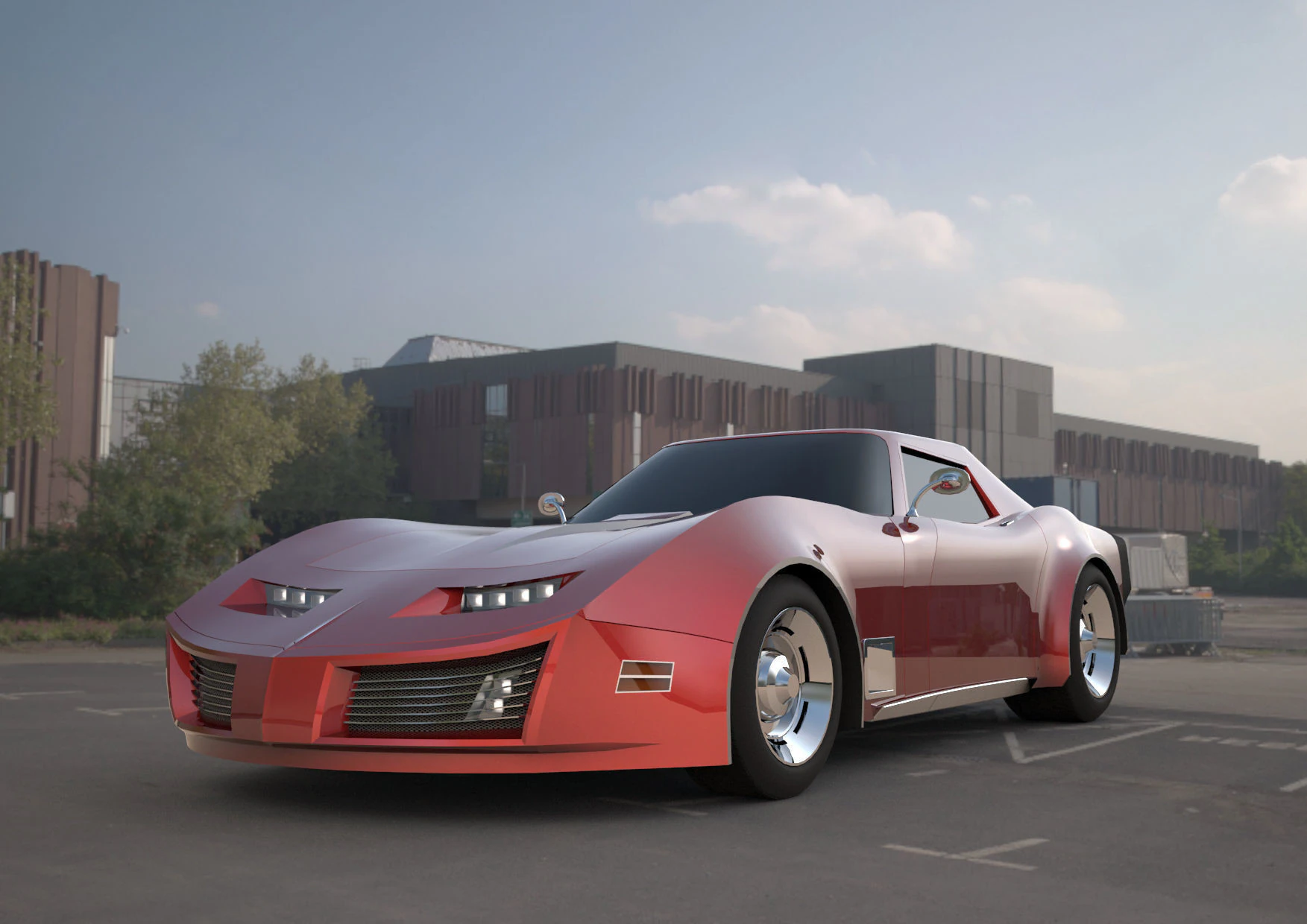 Chevrolet corvette c3 3D Model .c4d .max .obj .3ds .fbx .stl .blend