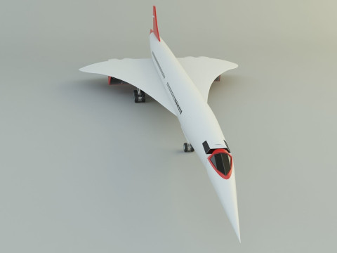 Concorde passenger plane model 3D Model