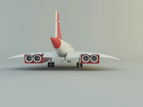 Concorde passenger plane model 3D Model